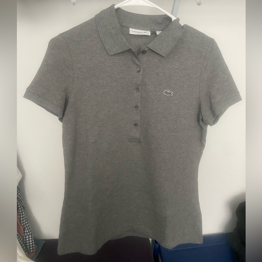 Lacoste Womens slim fit Grey polo